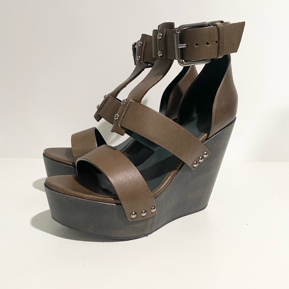 ALL SAINTS Leather Rotchiko Wedge Platform Size 38 - Picture 7 of 12